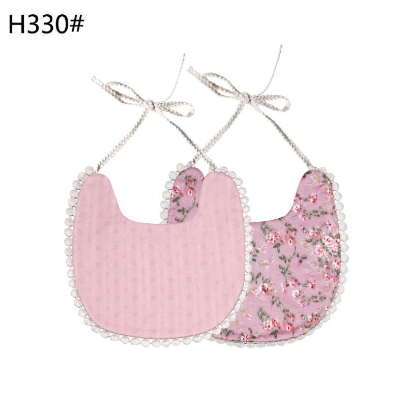 Baby Tassel Saliva Towel Floral Vintage Newborn Photography Double Side Bibs Boys Girls Props Bandana Countryside Costume Burp