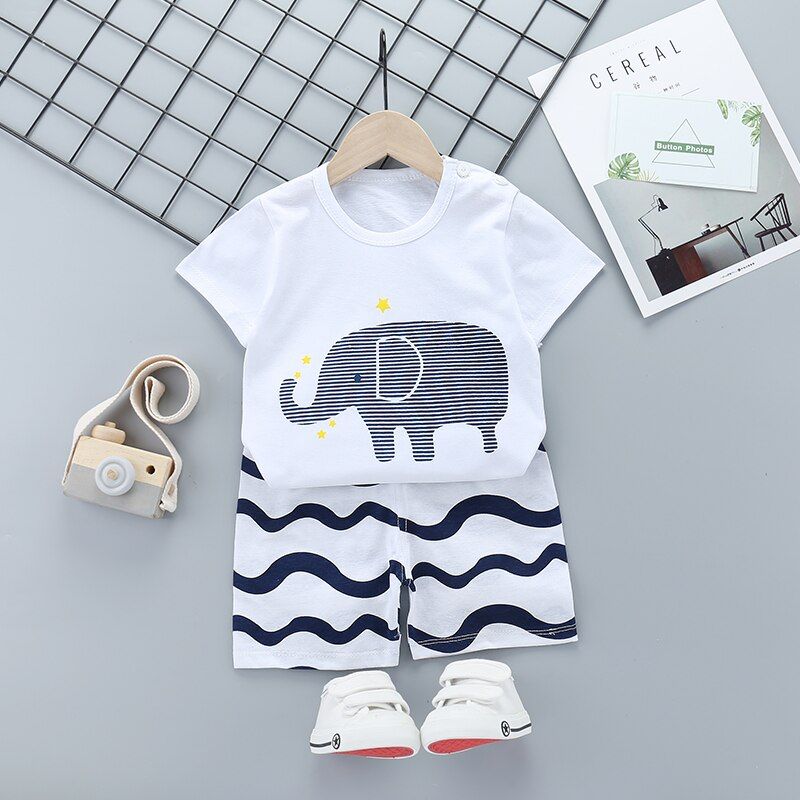 Baby Sets Leisure Sports Boy T-shirt + Shorts Sets Toddler Clothing Baby Boy Clothes Newborn Girl Clothes Baby Girl Outfits