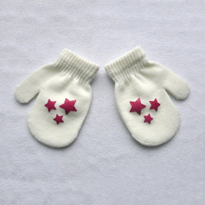 Warmom Baby Boys Girls Love Heart Knitted Gloves Newborn Cartoon Star Thicken Warm Gloves Toddler Warm Mitten Winter Accessories