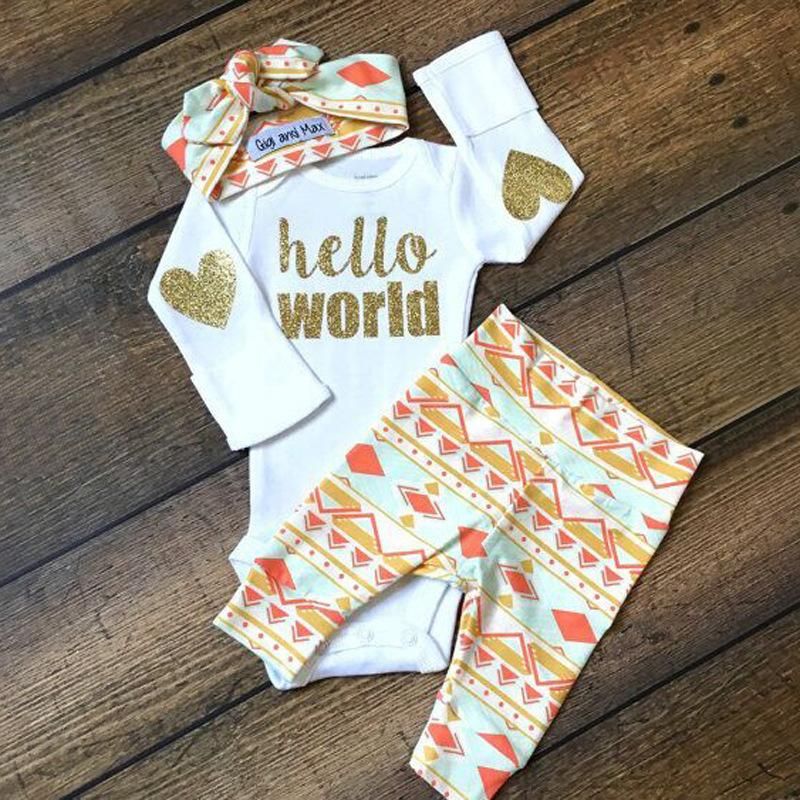 Boys And Girls Spring And Autumn Children'S Clothing Baby Crawl English Alphabet Clothing Three Pieces Set Instagram Baby Girl Clothes Kids Fortnite Toddler Skirt Shorts