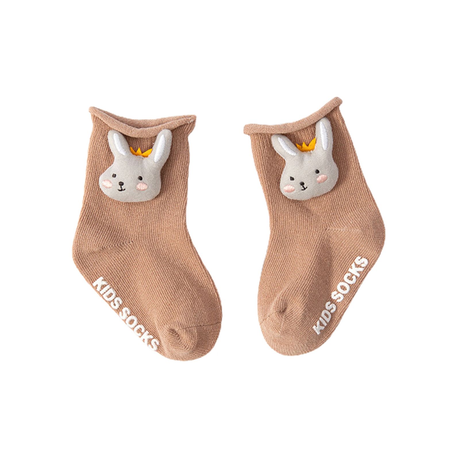 1 Pair Infant Socks Cartoon Rabbit Moon Boys Girls Stretchy Non-slip Sweat-absorbent  Floor Socks for Party