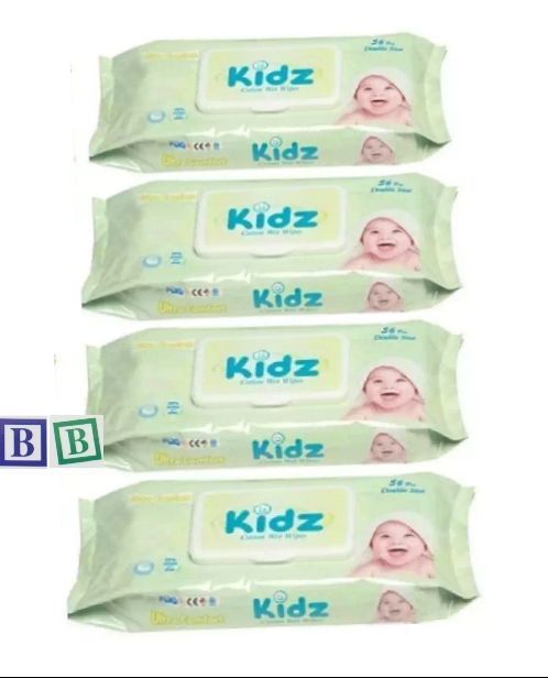 kidz cotton Wet wipes 4 X 56=224 pcs