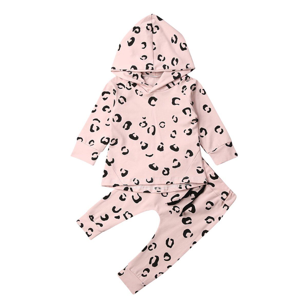 2020 Baby Spring Autumn Clothing Leopard Infant Baby Girl Clothes Long Sleeve Hooded Tops+Leggings Pants 2Pcs Outfits Tracksuit