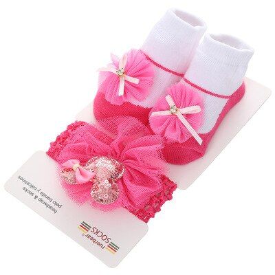 Baby Newborn Socks Sets Patchwork Socks Lace Floral Headband Photo Props Infant Toddler Girls Baby Baby Shower Gifts 0-1Y