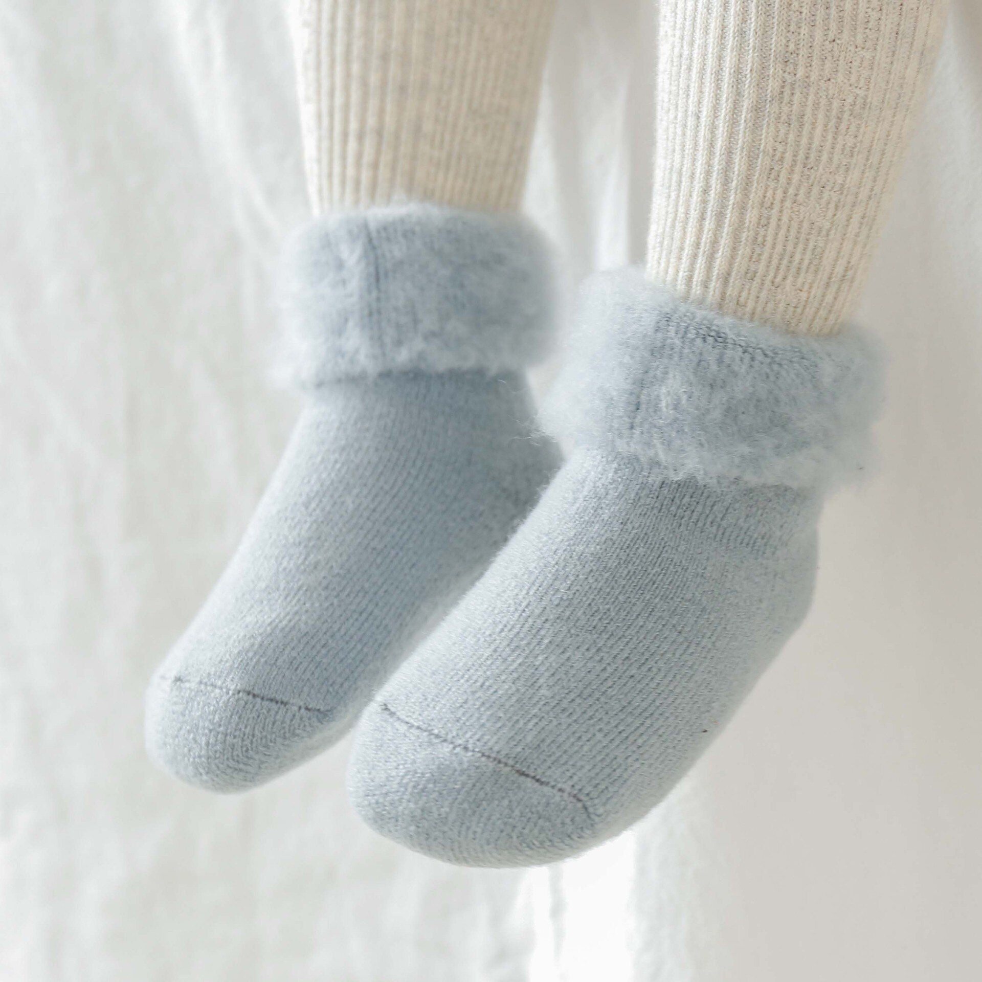 YWHUANSEN 1 Pair Baby Thick Winter Socks With Fleece Embroidery Cartoon Fox Infant Girls Boys Warm Socks For Newborns Calcetines