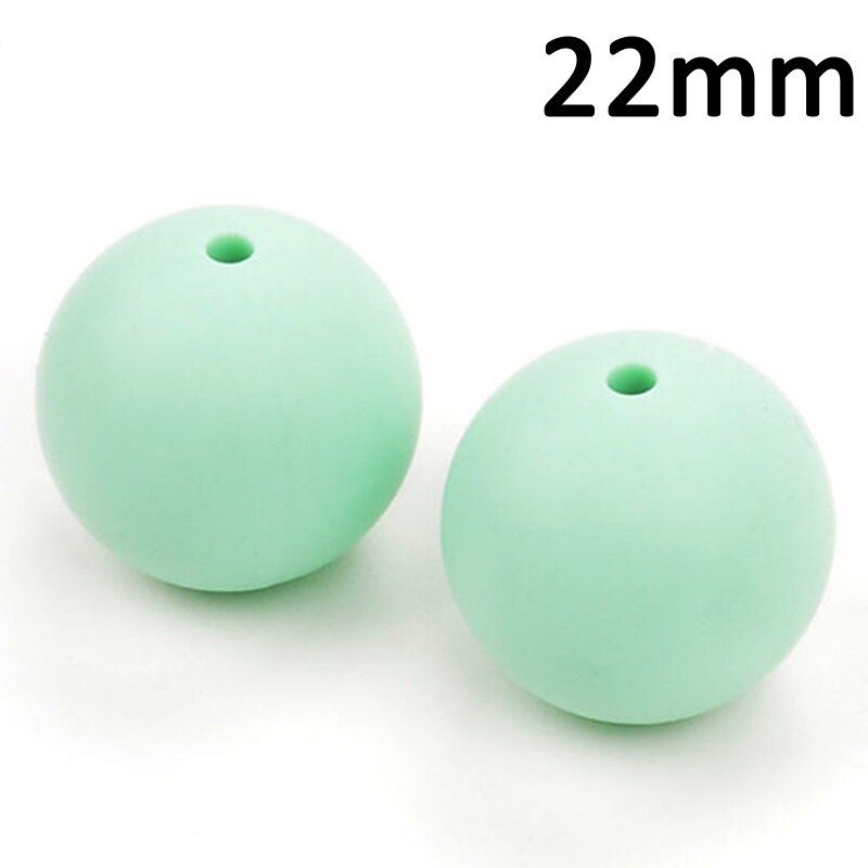 LOFCA 10pcs 22mm Round Silicone Teething Beads For Silicone Teething Necklace Teether Food Grade Silicone Teether BPA Free