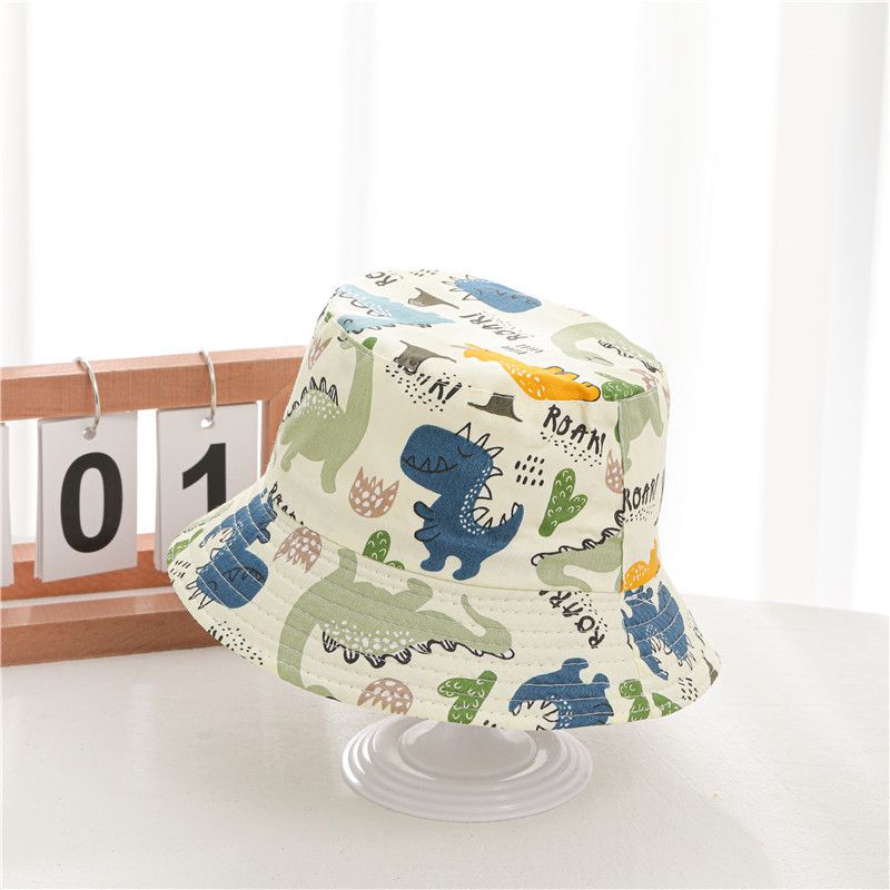 Summer New Baby Bucket Hat Cute Cartoon Print Panama Hat For Kids Sun Hat Soft Cotton Children Boys Girls Beach Cap
