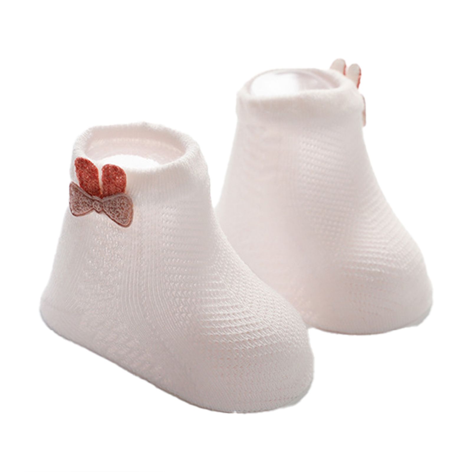 1 Pair Baby Socks Cartoon Ears Decor Wear-resistant Good Elasticity Baby Ankle Socks for Summer