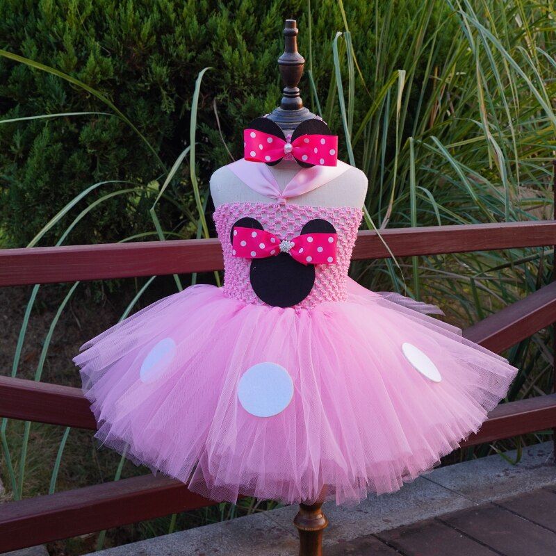 Fashion Infant Tutu Dress Cartoon Lace Birthday Gift Costumes For Baby Girl Princess Toddlers Party Dress Photo Prop Cute Mickey
