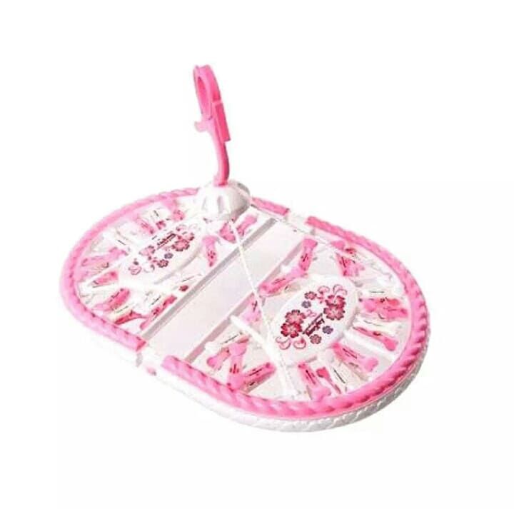 Plastic Clip Hanger for Baby Cloth - Blue and White