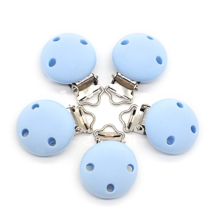 10pcs Baby Pacifier Clip Silicone Soother Teether Nipple Holder Round Soft Clips Toys Buckle Newborn Nursing Supplies DIY