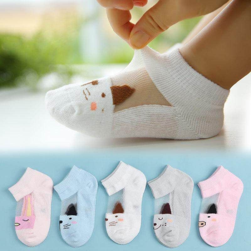 RHS Online 5 Pairs Cute Cartoon Cotton Baby Boys Girls Socks for 1-3 Years Old Kids Toddler Ankle Sock Set