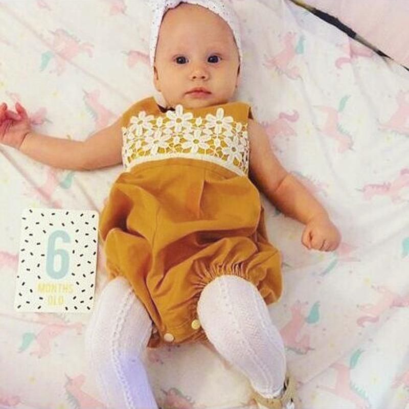 Children'S Summer Girl Flower Lace Side Sleeveless Vest Jumpsuit Crawl Suit Children'S Clothing Instagram Baby Girl Clothes Kids Fortnite Toddler Skirt Shorts  Panda Spiderman