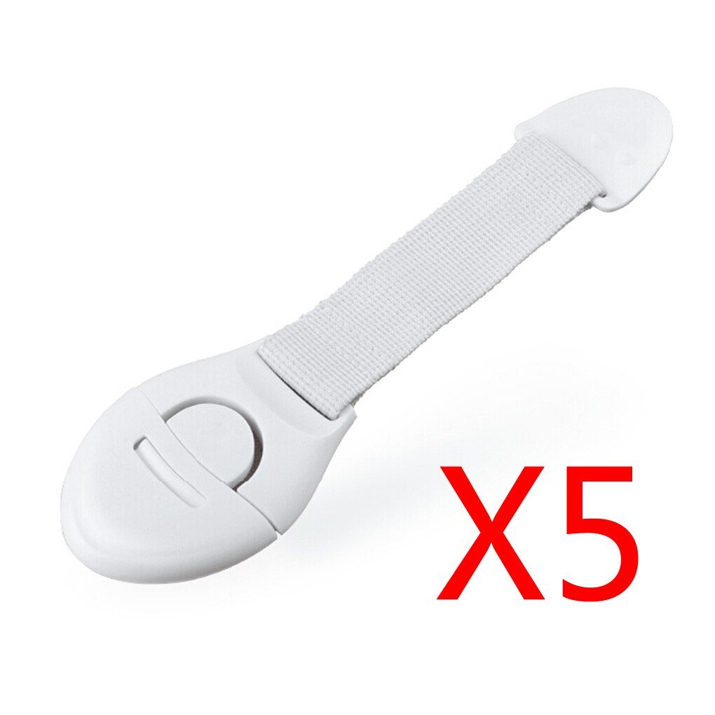 5Pcs Drawer Door Cabinet Cupboard Toilet ty Locks Baby Kids ty Care Plastic Locks Straps Infant Baby Protection Lock