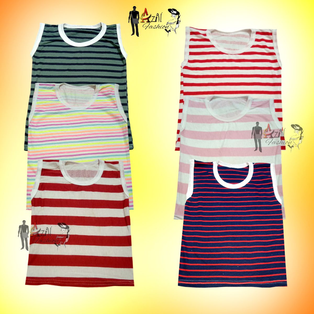 6 Pieces Multi Color Strip Magi Tshirt for kids by any color
