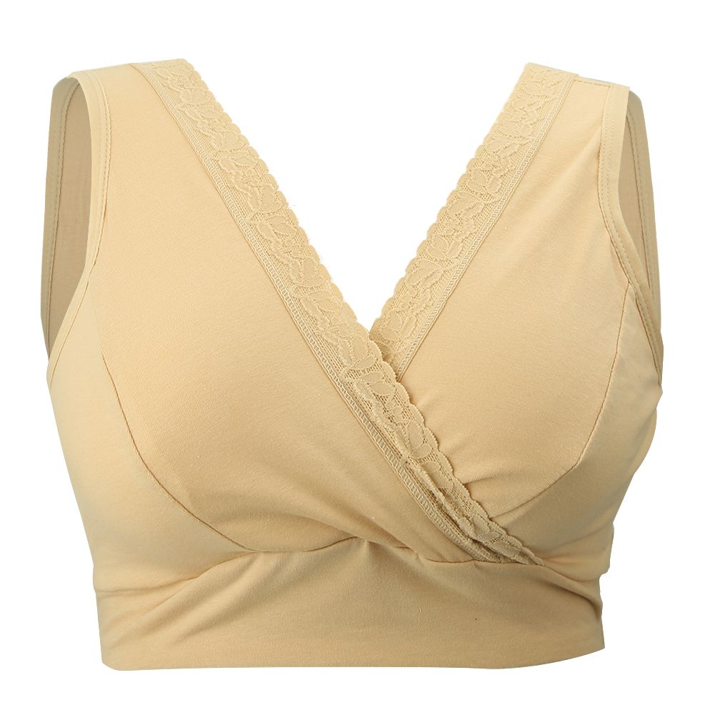 Lan KOU Wireless Cotton Lace Decoration Pregnant Women Breastfeeding Maternity Nursing Bra