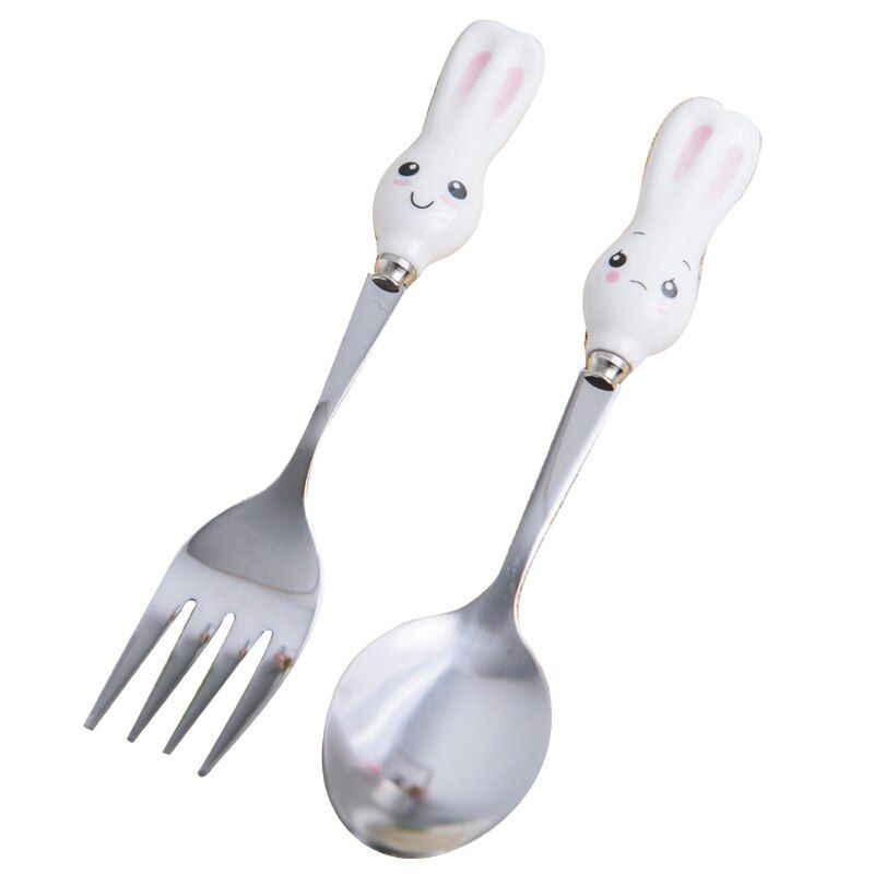 Baby Tableware Set Children Utensils Cute Spoon Fork Infant Food Feeding Dinnerware Kids Cutlery Useful Utensil Gift NBB0054