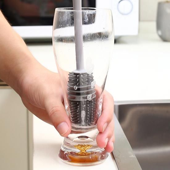 Silicone Milk Bottle Cup Brush Baby Milk Bottle