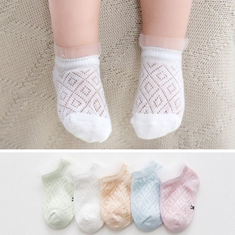 Summer Thin Mesh Baby Socks Lovely Lace Flower Princess Girl Socks 0-5Years Sokken Mesh Thin Soft Ankle Socks