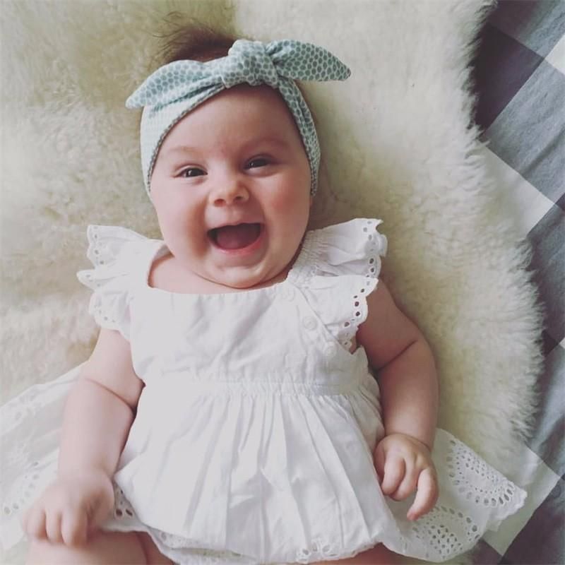 Newborn Toddler Girls Bodysuit Dress Pure Color Jumpsuit Kids Clothing Summer Flower Outfit Cute Girls Dress Bodysuit