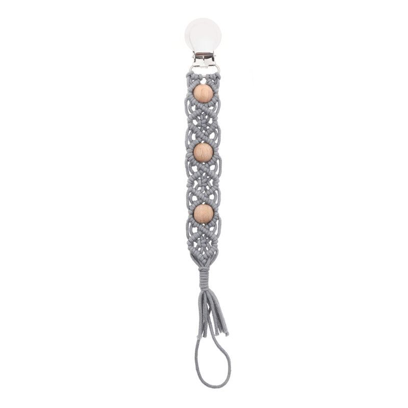 Vintage Braided Baby Cotton Tassel Pacifier Chain for Newborn Teething Soother Chew Toy Dummy Clips