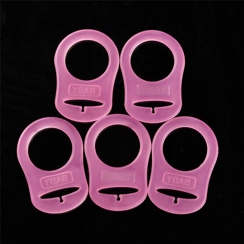 5 Pcs/SET Clear Silicone Button Ring Baby Dummy Pacifier Holder Clip Adapter for MAM Rings Food Grade Silicone 2020