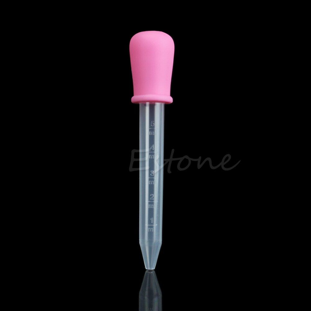 Baby Toddler Silicone Plastic Feeding Medicine Liquid Eye Ear Pipette Dropper Blue/Pink