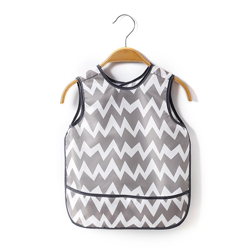 Baby eating gown children’s vest painting anti-wearing four seasons universal children’s bib waterproof toothbrushing