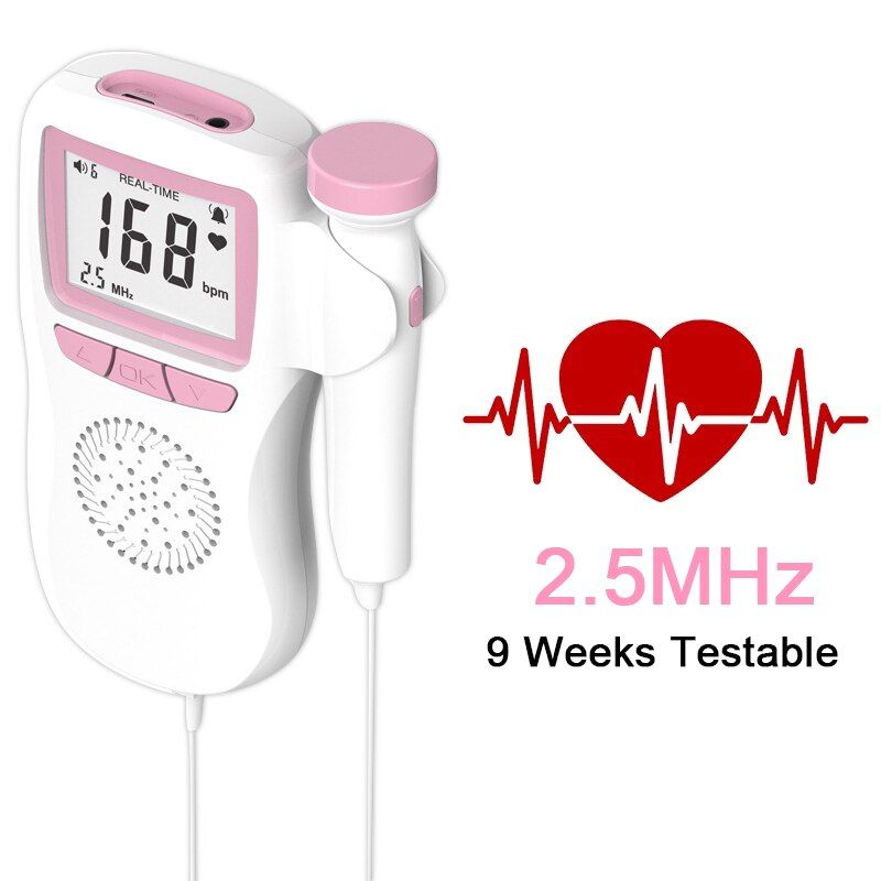 Doppler Ultrasound baby heart rate detection instrument home pregnant fetal pulse meter stethoscope monitoring
