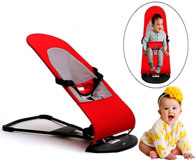 Foldable Soft Newborn Baby Bouncing Chair, Baby Bouncer Seat Safety Balanced Rocking Bouncer
