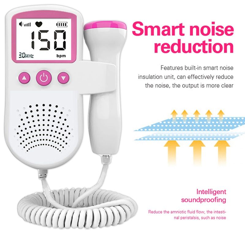 Portable Pocket Fetal Doppler Baby Sound Heartbeat Pregnant Doppler Prenatal Monitor 3MHz Household Health Care  Detector Sonar