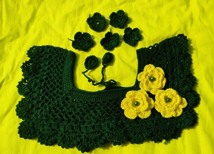 Kushikatar gola,new baby dress gola Crochet Neck for girl dress