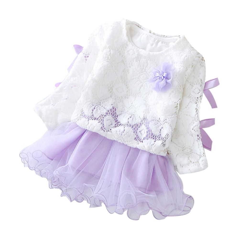 BlingBlingStar Autumn Infant Baby Kids Girls Party Lace Tutu Princess Dress Clothes Outfits