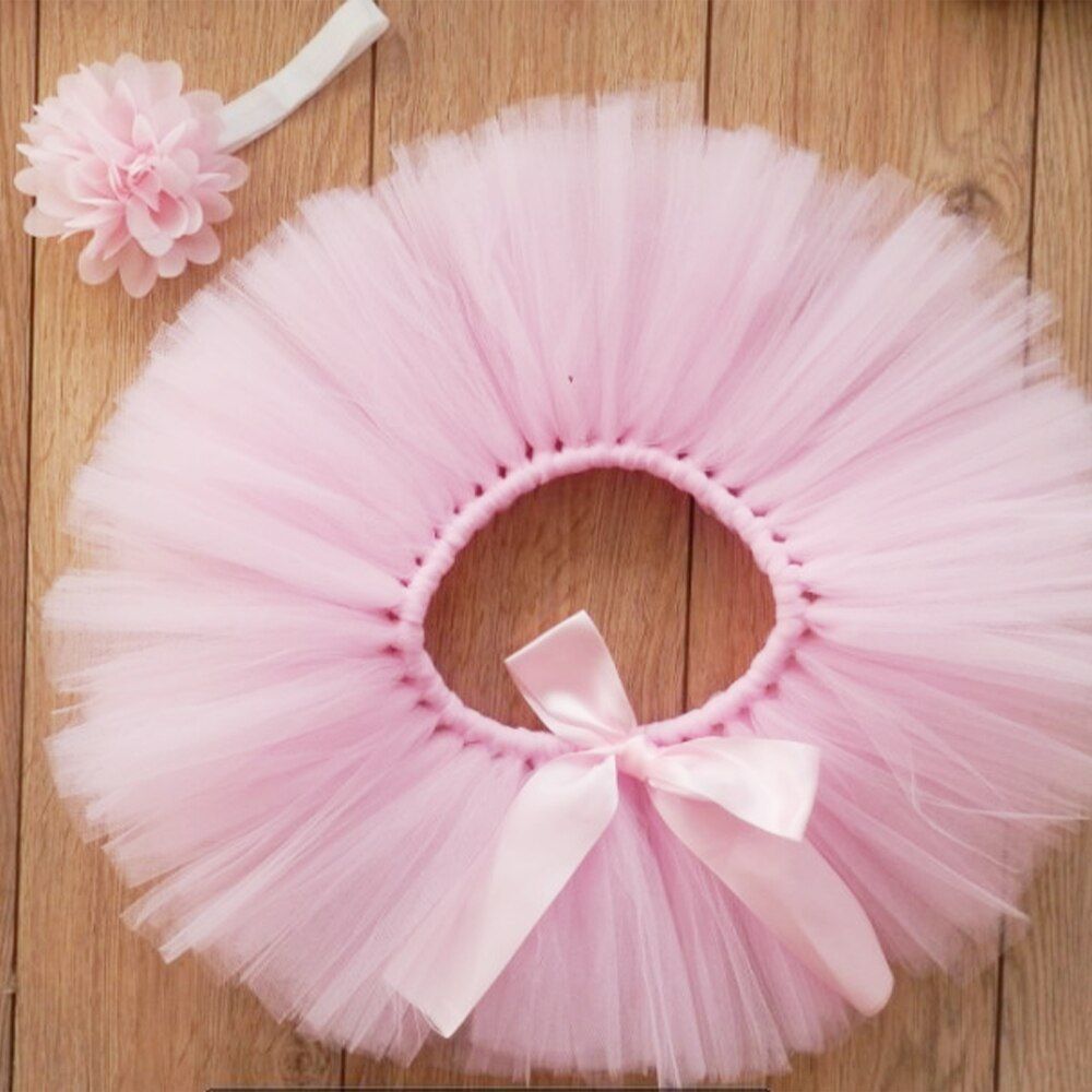 Newborn photography costume puff skirt baby girl tulle flower headband baby photography props baby birthday gifts