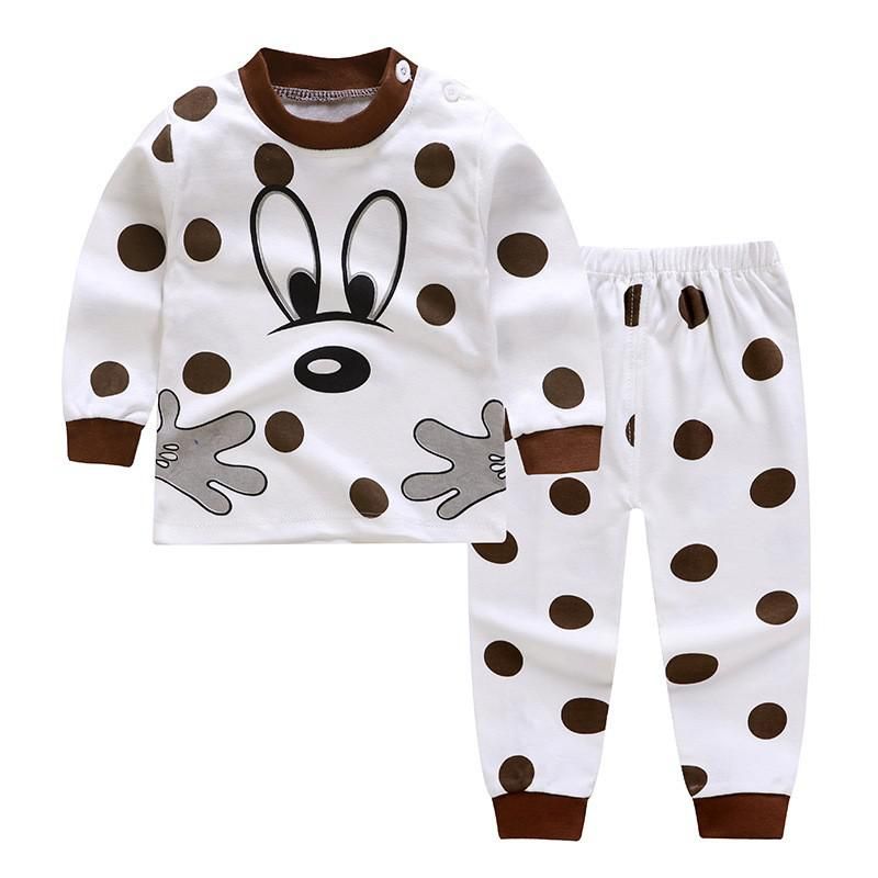 6M-4Y Baby's Pajamas Tops+pants Sets Autumn Long Sleeve 100% Cotton Set Kids Boys Girls Clothes Suits Children's Clothing Set