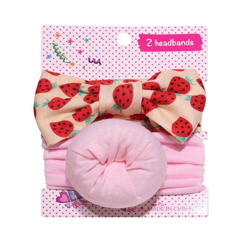 2 Pcs/Set Baby Headband Cartoon Printed Infant Hairband Headbands For Girls Bows Knot Newborn Kids Turban Baby Hair Accessories