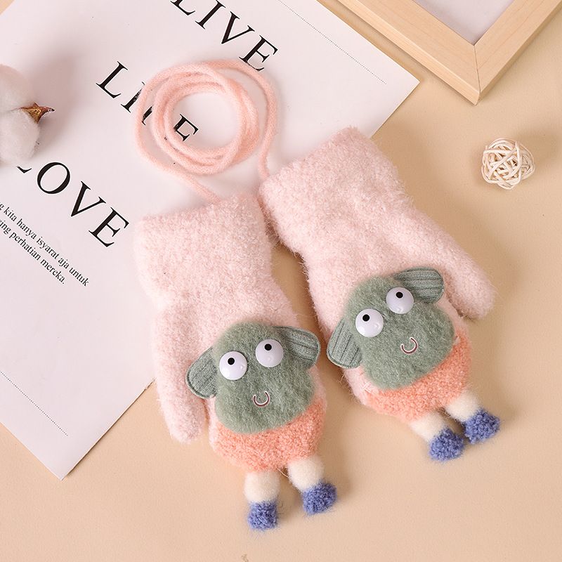 Cartoon Animal Baby Gloves Winter Thicken Warm Kids Mittens Soft Cotton Gloves