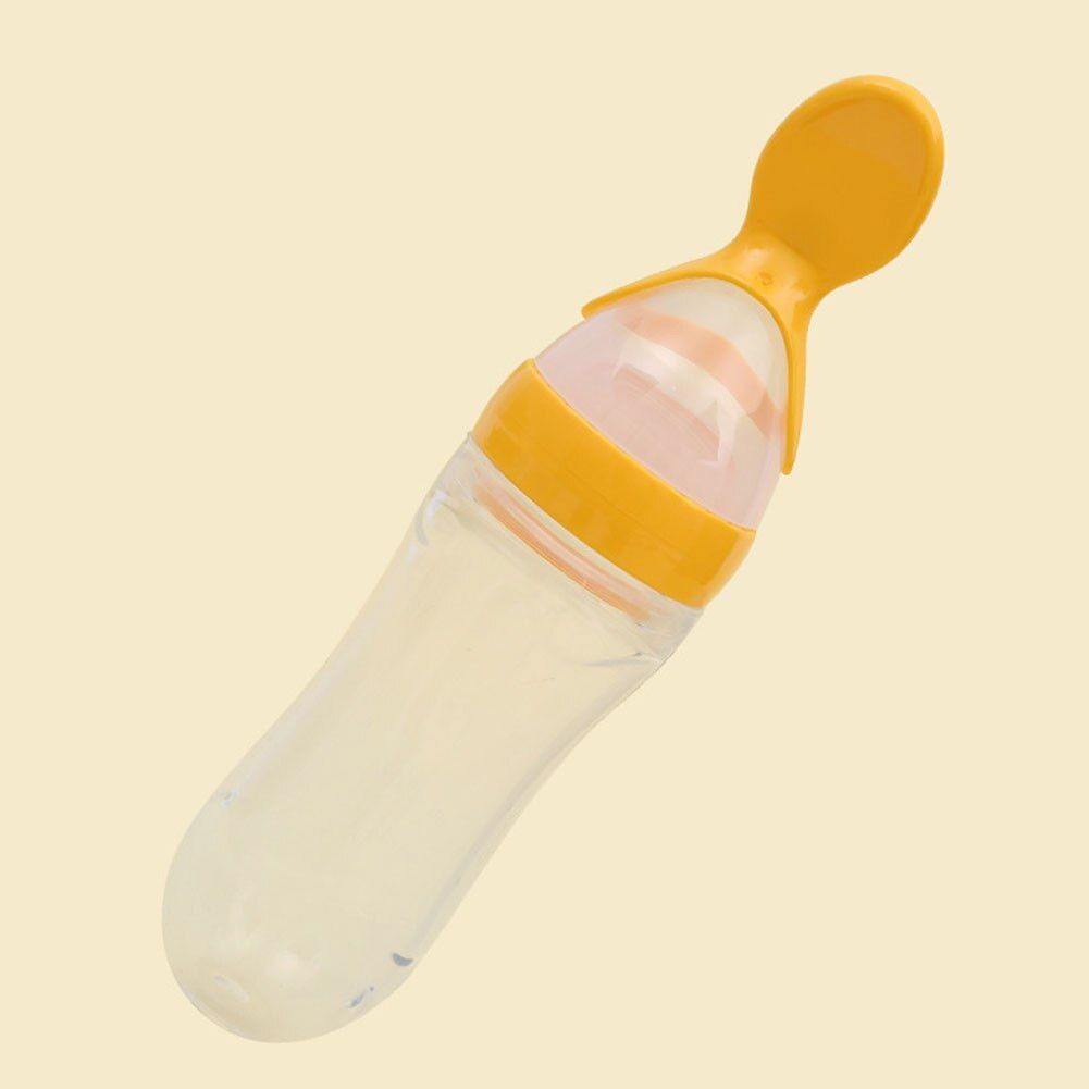 Newborn Infant Baby Silicone Feeding Spoon Feeder Supplement Useful Food Rice Cereal Bottle 90ML Lovely Safety For Best Gift