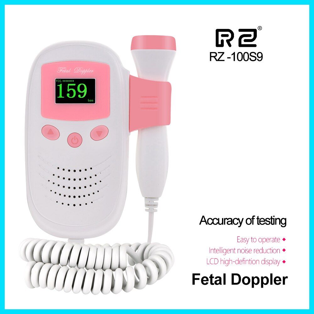 RZ Doppler fetal heart rate monitor pocket Fetal Doppler ultrasound  RZ-100S9  ultrasonido doppler fetal heartbeat