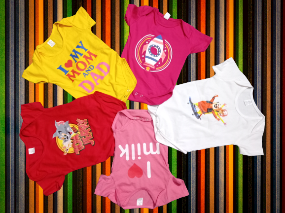 Export Quality 1 / 5 Pcs Assorted Half Sleeve Baby Romper