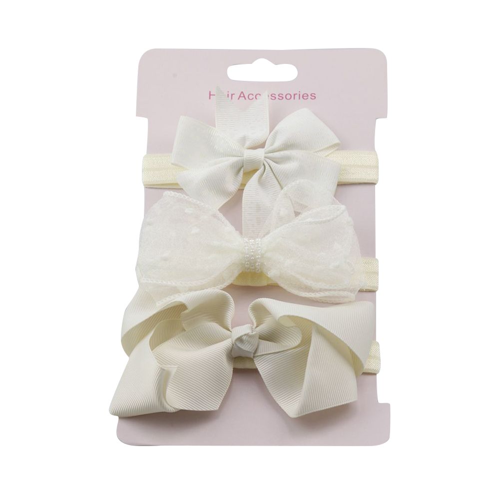 3Pcs/Ser Baby Girl Flower Bowknot Elastic Soft Headbands Hair Band Headwear