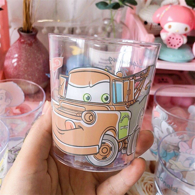 Disney Cute Cup Cartoon Mickey Print Pattern Transparent Plastic Cup Juice Drink Cup Mouthwash Brush Tooth Cup Couple Cup