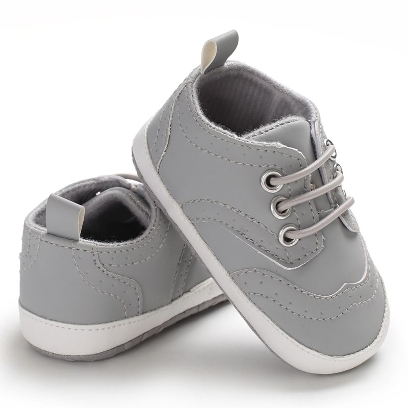 Baby Boy Shoes - Pu Leather - Light Grey, Size -12 cm and 13 cm ( BS-016 )