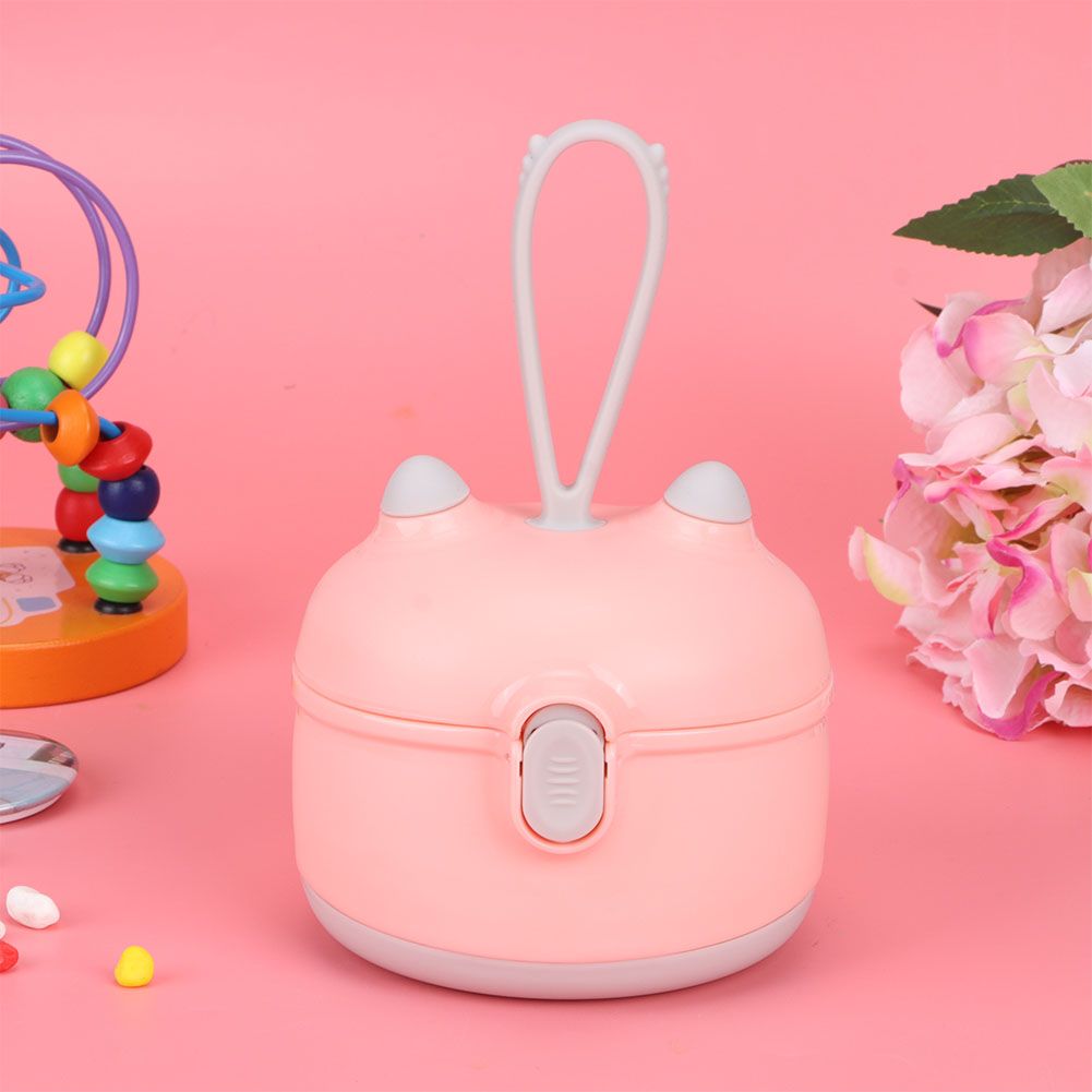 Baby Formula Dispenser Double Layer Portable Milk Powder Storage Container with Scoop Cartoon Snack Containers for Infant