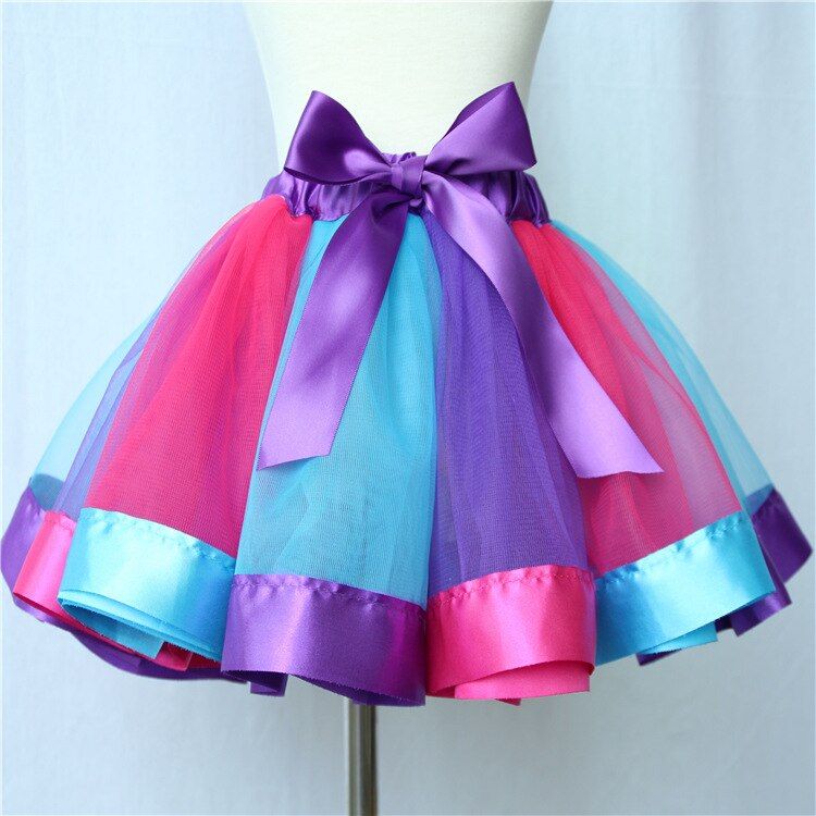 Tutu Skirt Baby Girls Rainbow Tulle Skirts Children Clothes 0-2 Year Kids Colorful Ball Gown Baby Girl Clothes Christmas Outfit