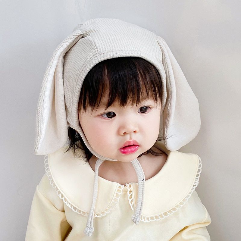 I Love Daddy&Mummy Big Rabbit Ear Baby Hat Soft Warm Adjustable Protect Ear Girl Hat Spring Autumn Newborn Beanie Bonnet hat