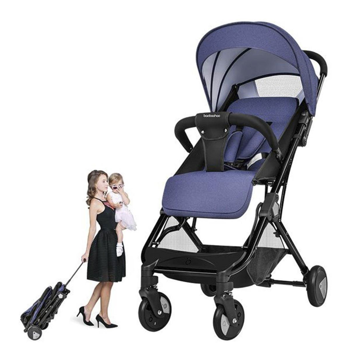 Bao Bao Hao New Baby Stroller Travel Pram Y 1-Blue & Grey