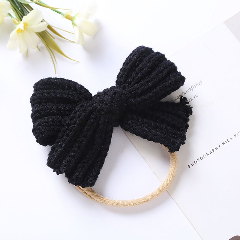 Knitted Bows Baby Headband Soft Nylon Hairband Headbands Elastic Newborn Kids Turban Hair Accessories