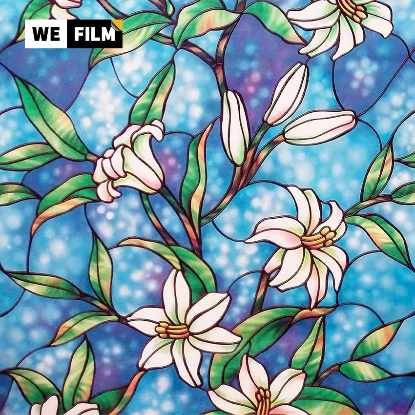 Privacy Window Film Stained Glass Window Film Non-sticky Frosted Glass Film Decorative Electrostatic Adsorption Window Film Suitable For Home And Shop
