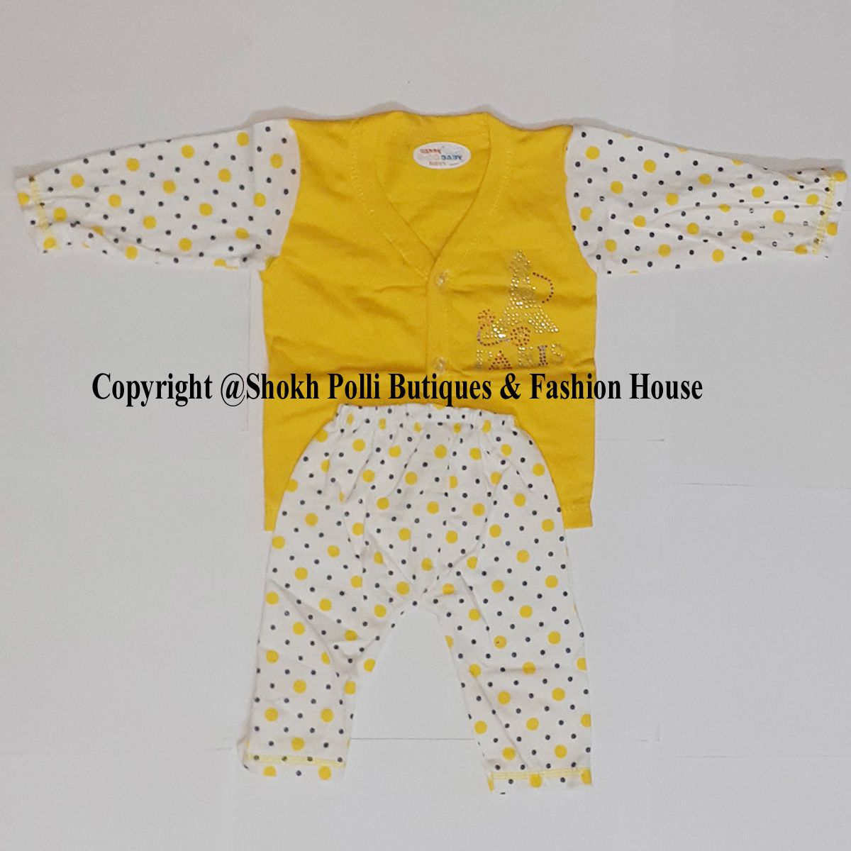 New Born Baby Unisex Soft Cotton Dress Set (0-4 Months)
